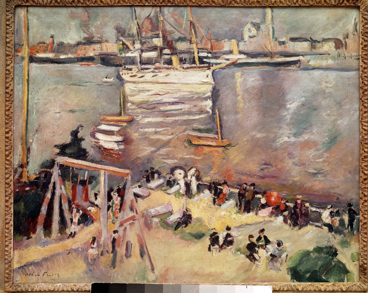 Belépés egy Corvette-be az antwerpeni kikötőben Othon Friesz festménye (1879-1949) 1906 Magángyűjtemény alkotó: Achille Emile Othon Friesz