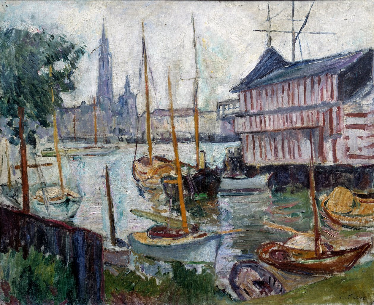 Halászcsónakos tavacska Achille-Emile (Achille Emile) festménye Othon Friesz (1879-1949) 20. századi Le Havre, Musee des Beaux Arts alkotó: Achille Emile Othon Friesz