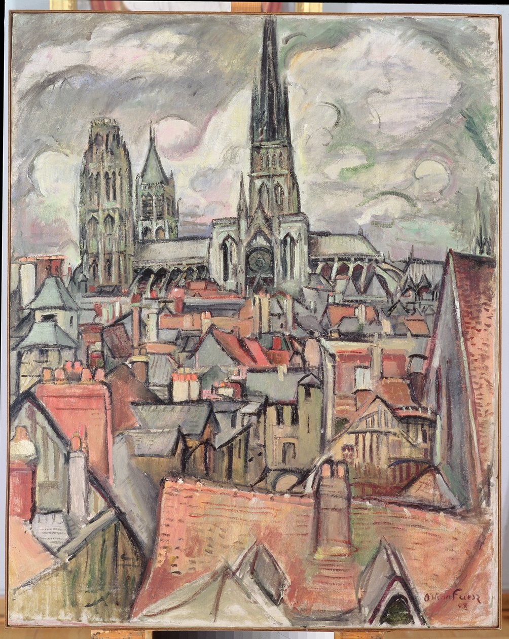Tetők és a katedrális Rouenben alkotó: Achille Emile Othon Friesz