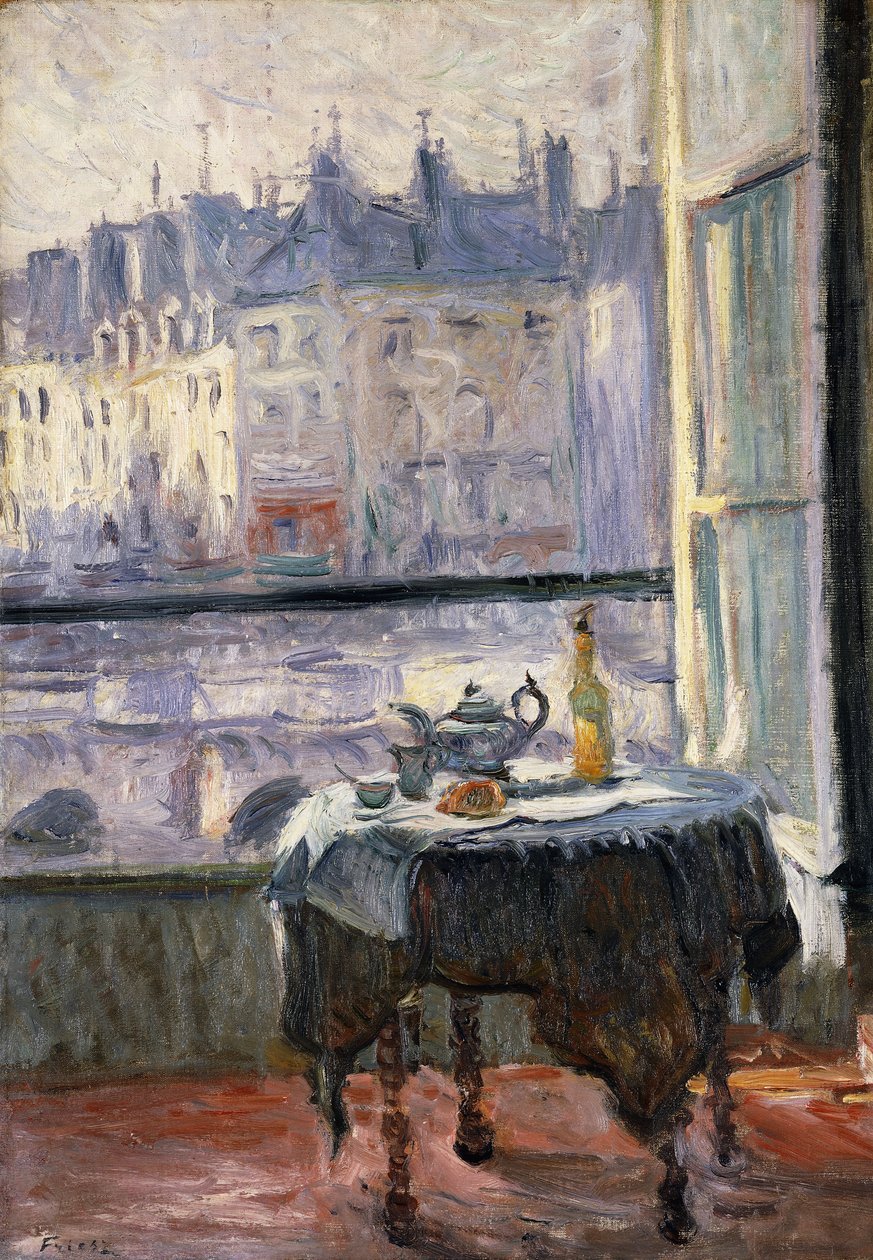 Csendélet nyitott ablakban; Természet Morte a la Fenetre Ouverte alkotó: Achille Emile Othon Friesz