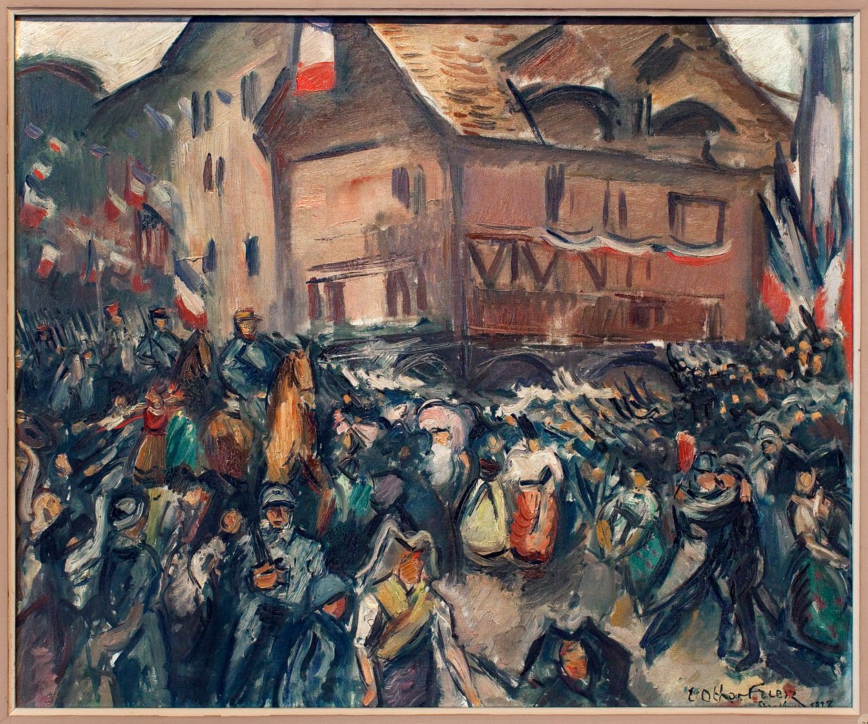 A francia csapatok bevonulása Strasbourgba (Bas Rhin, Franciaország), 1918. november 22. Emile Othon Friesz (1879-1949) festménye, Olaj, vászon alkotó: Achille Emile Othon Friesz