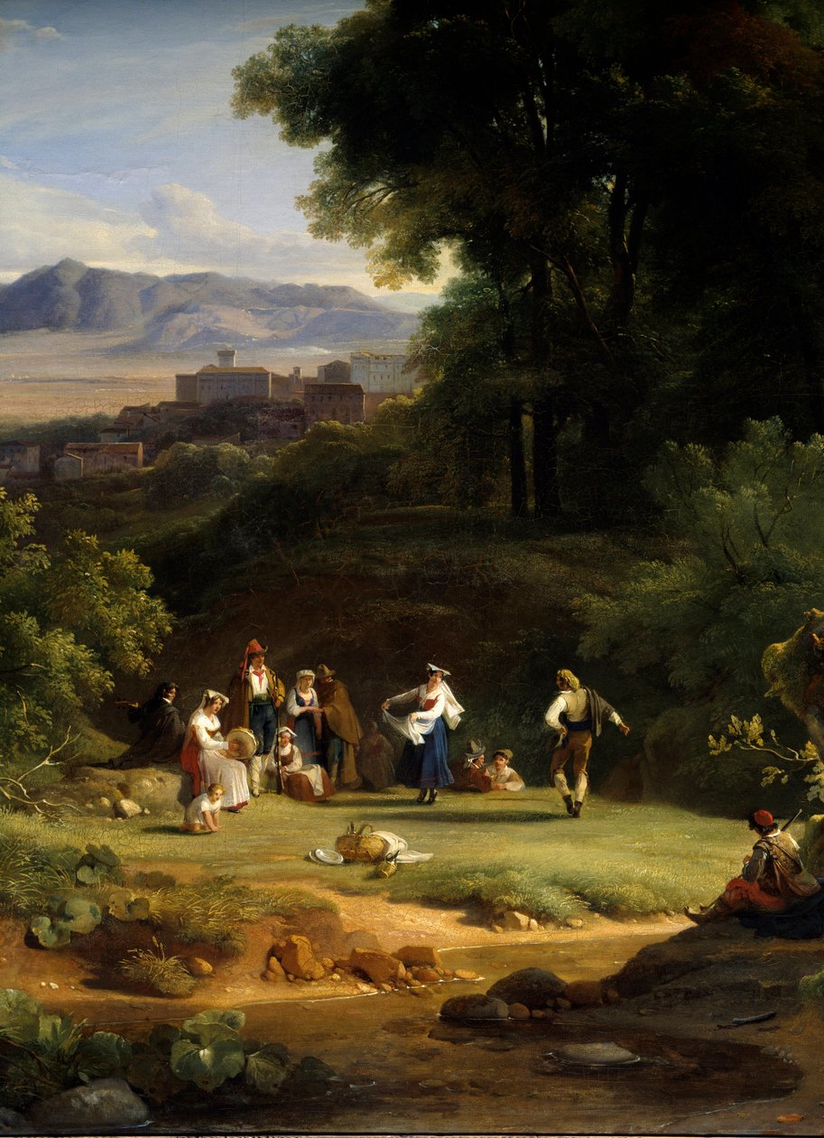 A táj inspirál a Frascati nézetéből. Achille Michallon festménye alkotó: Achille Etna Michallon