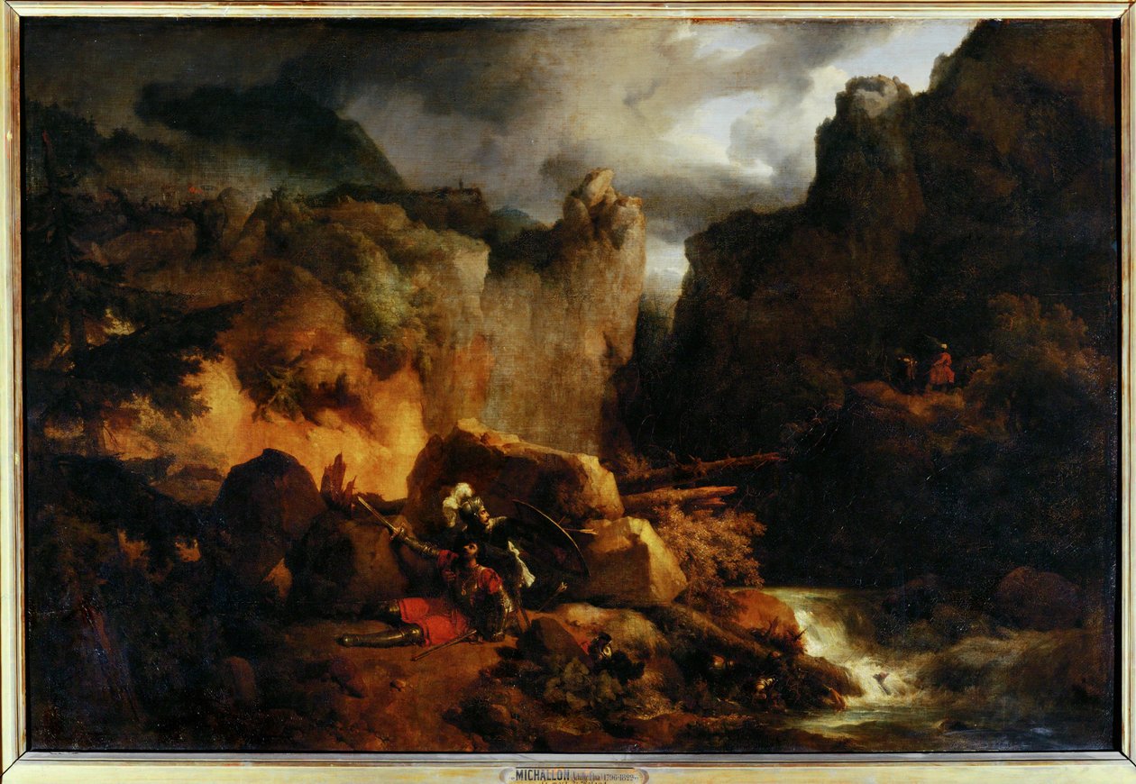 Paysage. Mort de Roland 778-ban - Tájkép. Roland halála 778-ban ... alkotó: Achille Etna Michallon