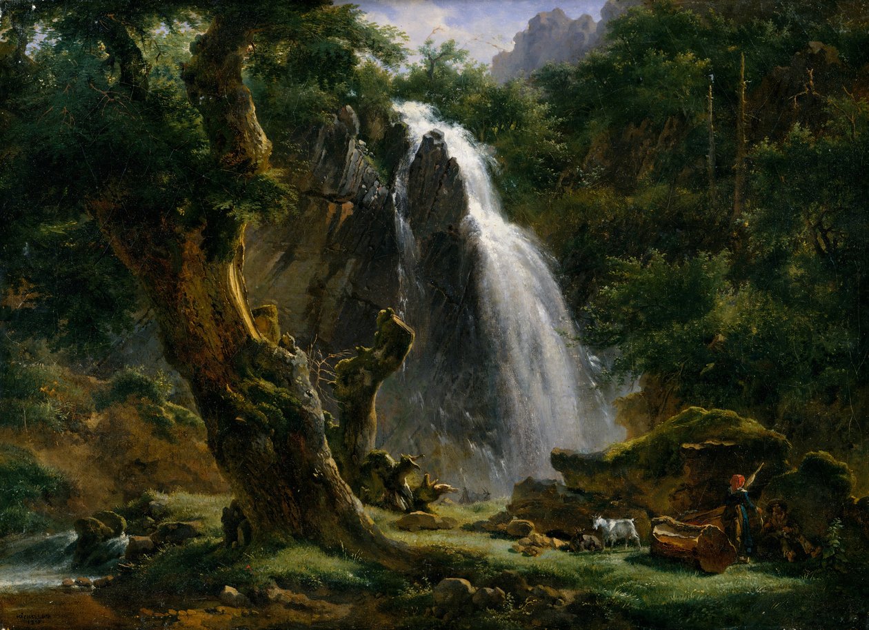 Vízesés Mont-Dore-nál, 1818. alkotó: Achille Etna Michallon