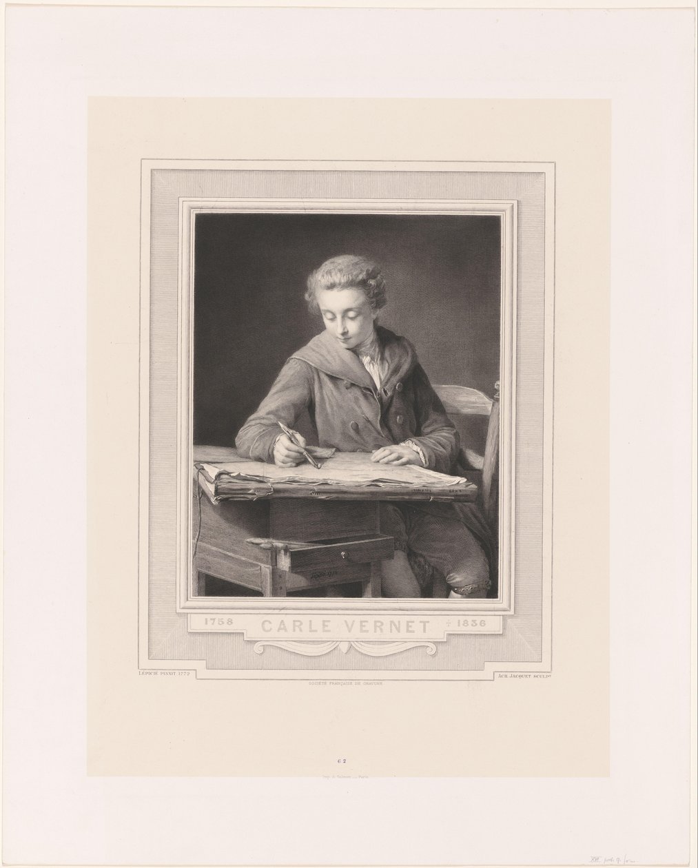 Carle Vernet portréja Carle Vernet (cím a tárgyon) alkotó: Achille Jacquet