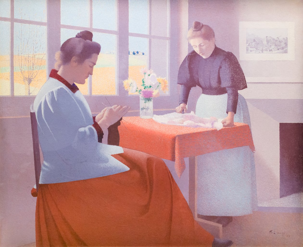 Az ablaknál alkotó: Achille Lauge