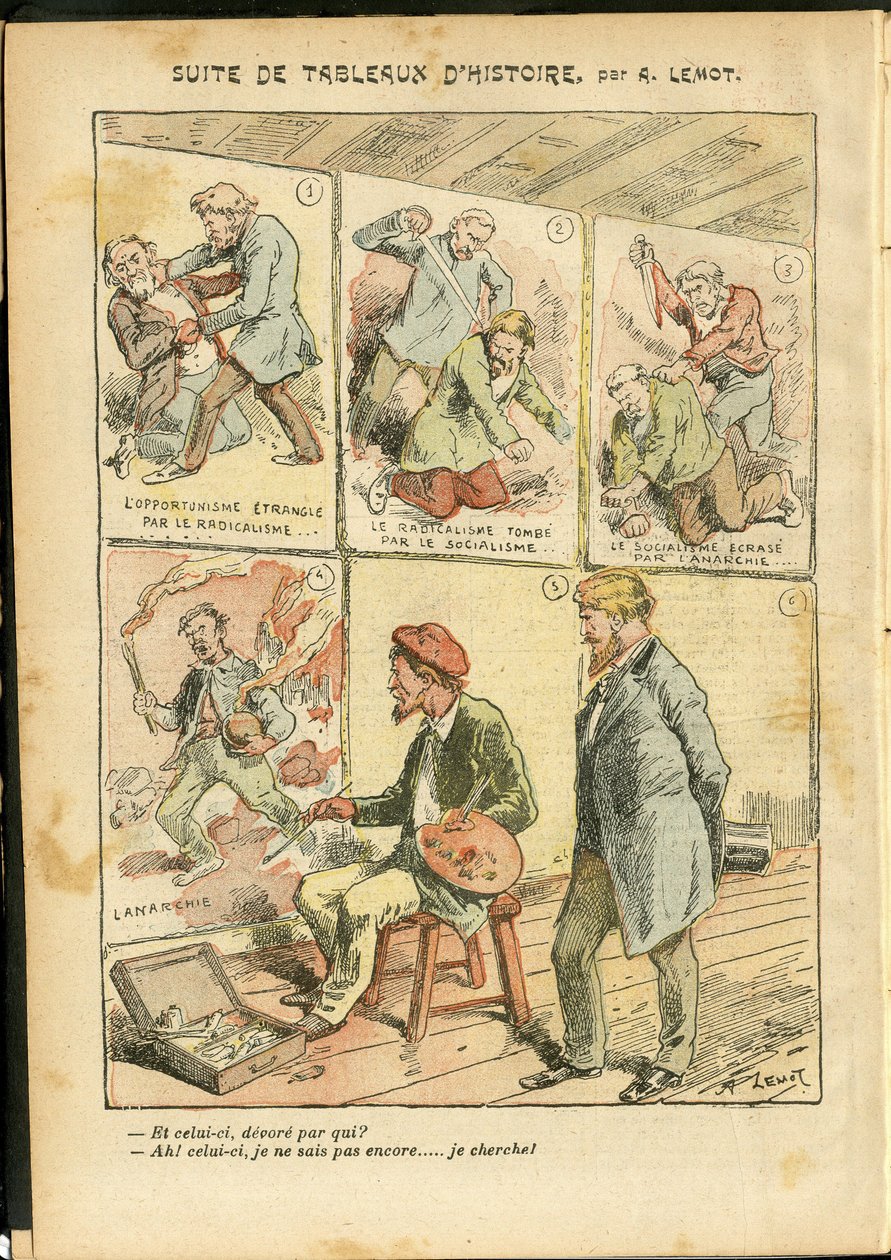 Illusztráció: Achille Lemot (1846-1909) a Le Pelerinben, 06.05.20 - Történelmi festmények sorozata - Anarchista anarchizmus, radikalizmus, művészet, forradalom, opportunizmus, bizonytalanság, szocializmus - festőművészek alkotó: Achille Lemot