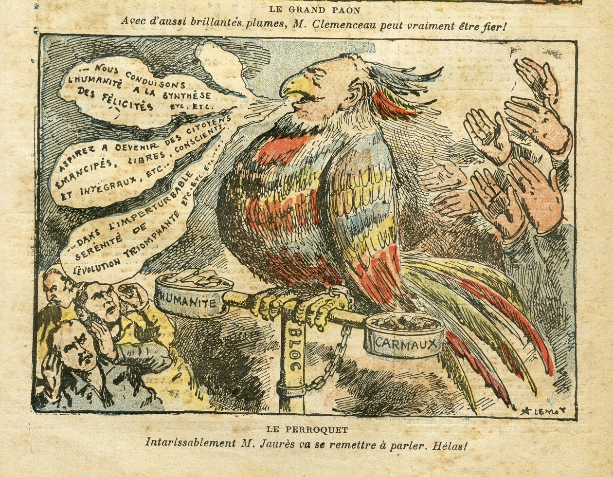 Illusztráció: Achille Lemot (1846-1909) a Le Pelerinben, 2008.01.26 - A nagy páva - Greve, szocializmus, Carmaux, humanita (napló) - Jaures Jean, Parroquet alkotó: Achille Lemot