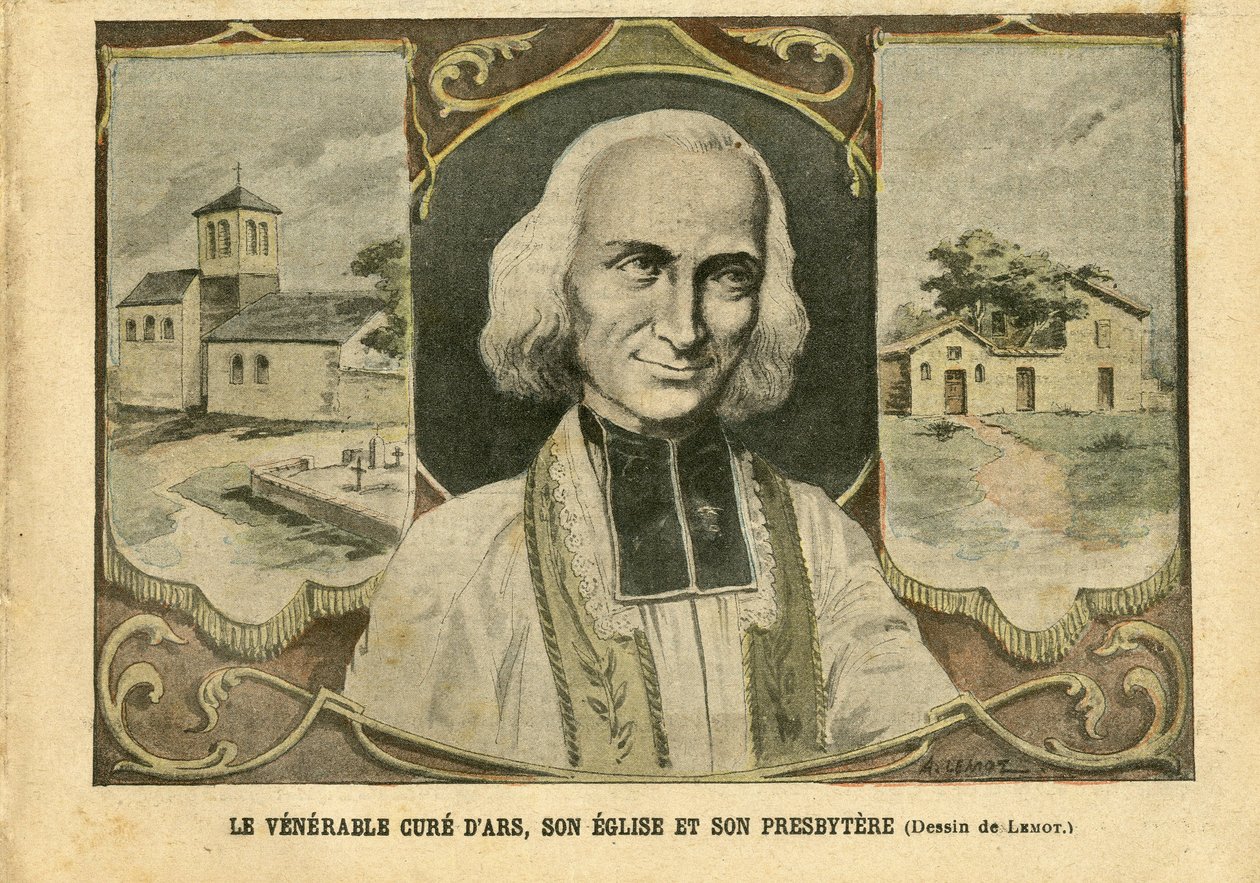 Illusztráció Achille Lemotról (1846-1909) Le Pelerinben, 04.03.06 - Ars tiszteletreméltó gyógymódja, temploma és presbitériuma - Valláshit, Egyházak Katedrálisok, Katolikus Katolikusság - Presbytere - Cure d