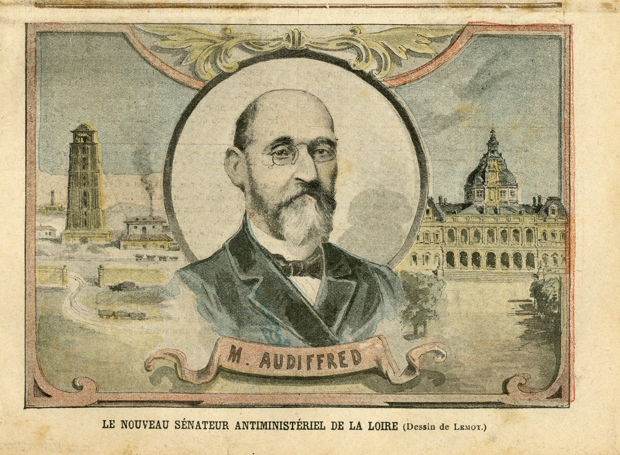 Illusztráció Achille Lemotról (1846-1909) Le Pelerinben, 2004. 11. 06. - Loire új miniszterellenes szenátora - Szenát, Loire - Szenátor, Audiffred Honore (1840-1917) alkotó: Achille Lemot
