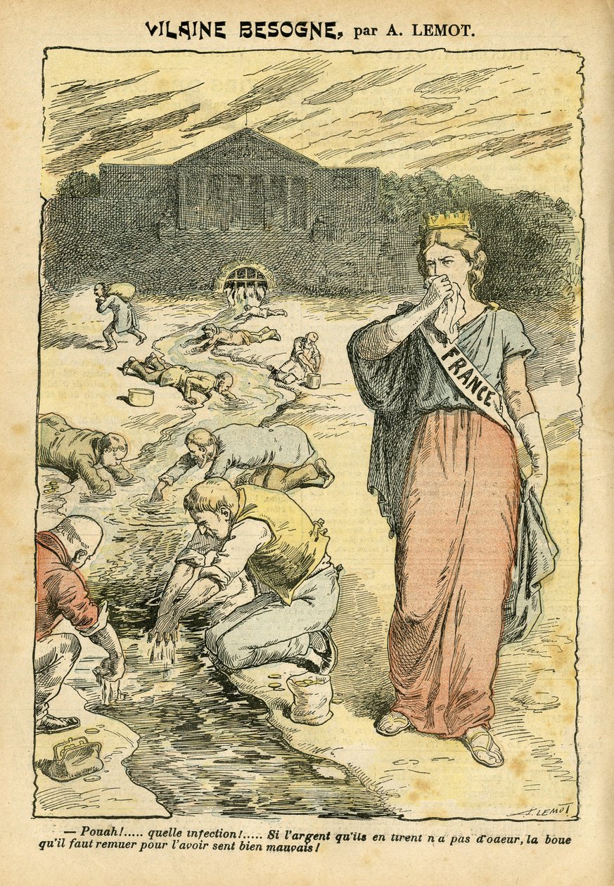Illusztráció: Achille Lemot (1846-1909) Le Pelerinben, 04.06.26 - Vilaine munka - Republicain Republique, Religion Faith, Ezüst, Képviselőházi ülésterem, Bloc des gauche - Marianne, Franciaország (Allegorie de) - Mosás/mosás alkotó: Achille Lemot