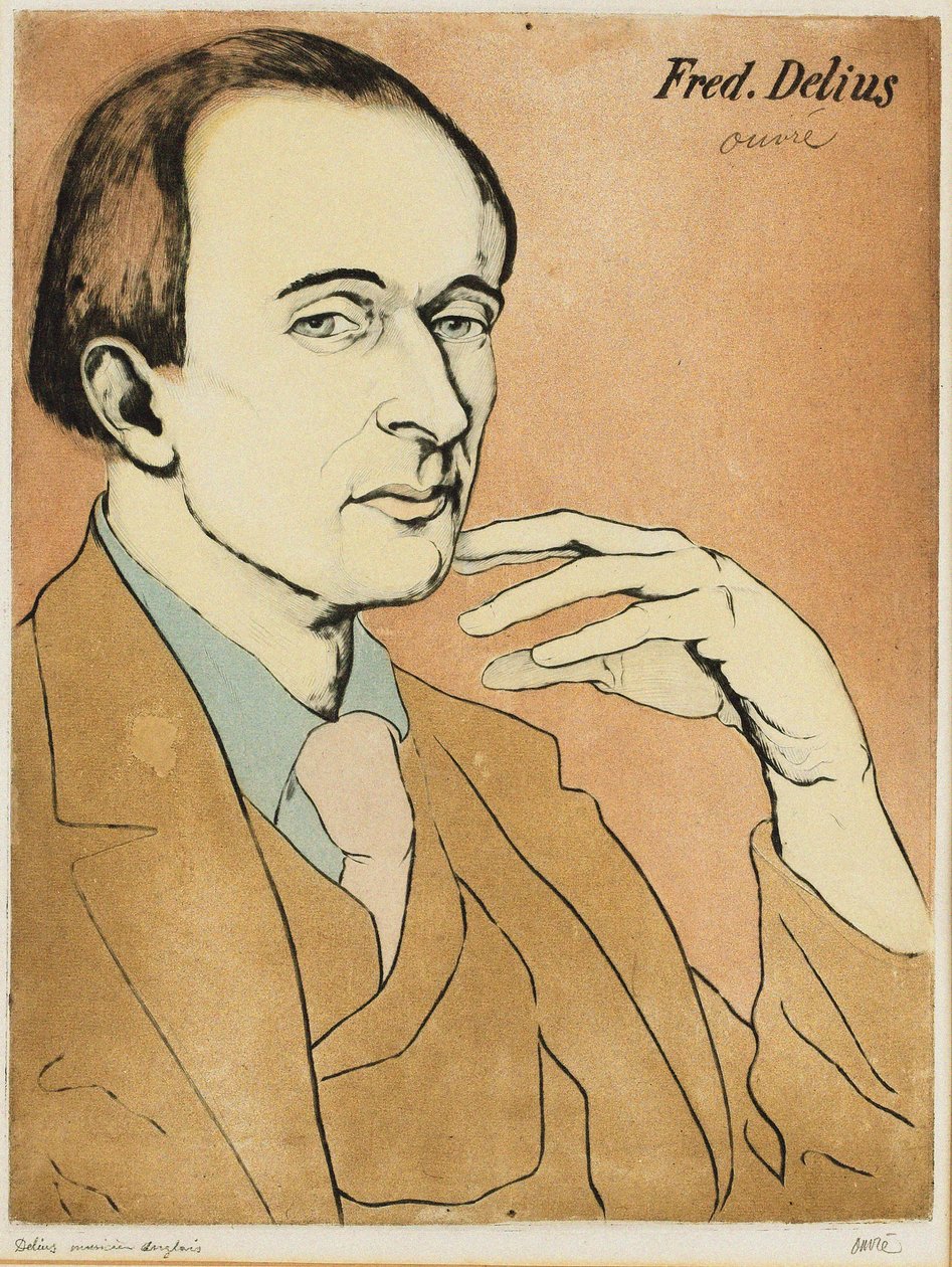 Frederick Delius zeneszerző portréja 1862-1934. alkotó: Achille Ouvré