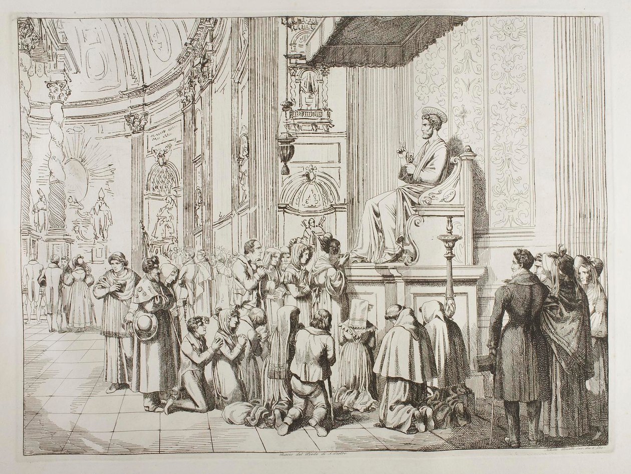 Szent Péter lábainak megcsókolása alkotó: Achille Pinelli
