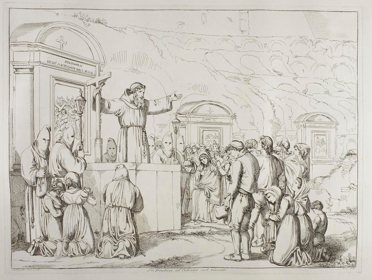 Pénteki prédikáció a Colosseumban alkotó: Achille Pinelli