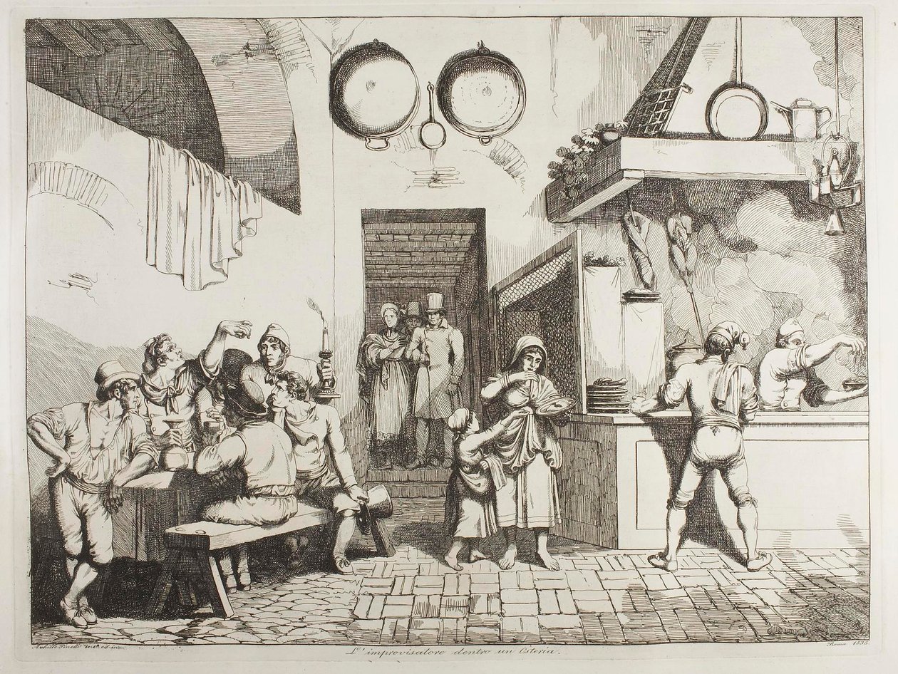 Az improvizátor egy osteriában alkotó: Achille Pinelli