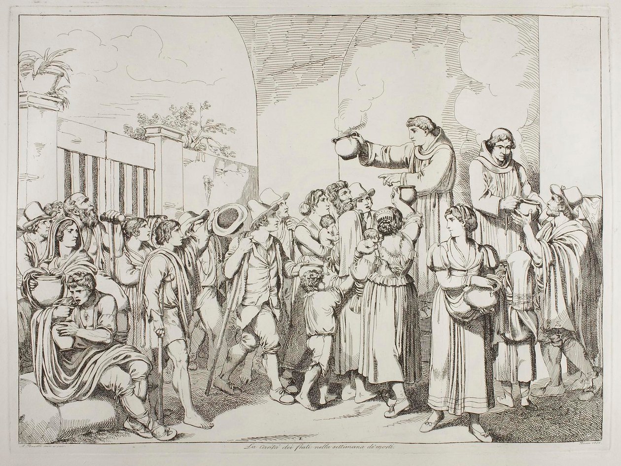 A szerzetesek alamizsnái alkotó: Achille Pinelli