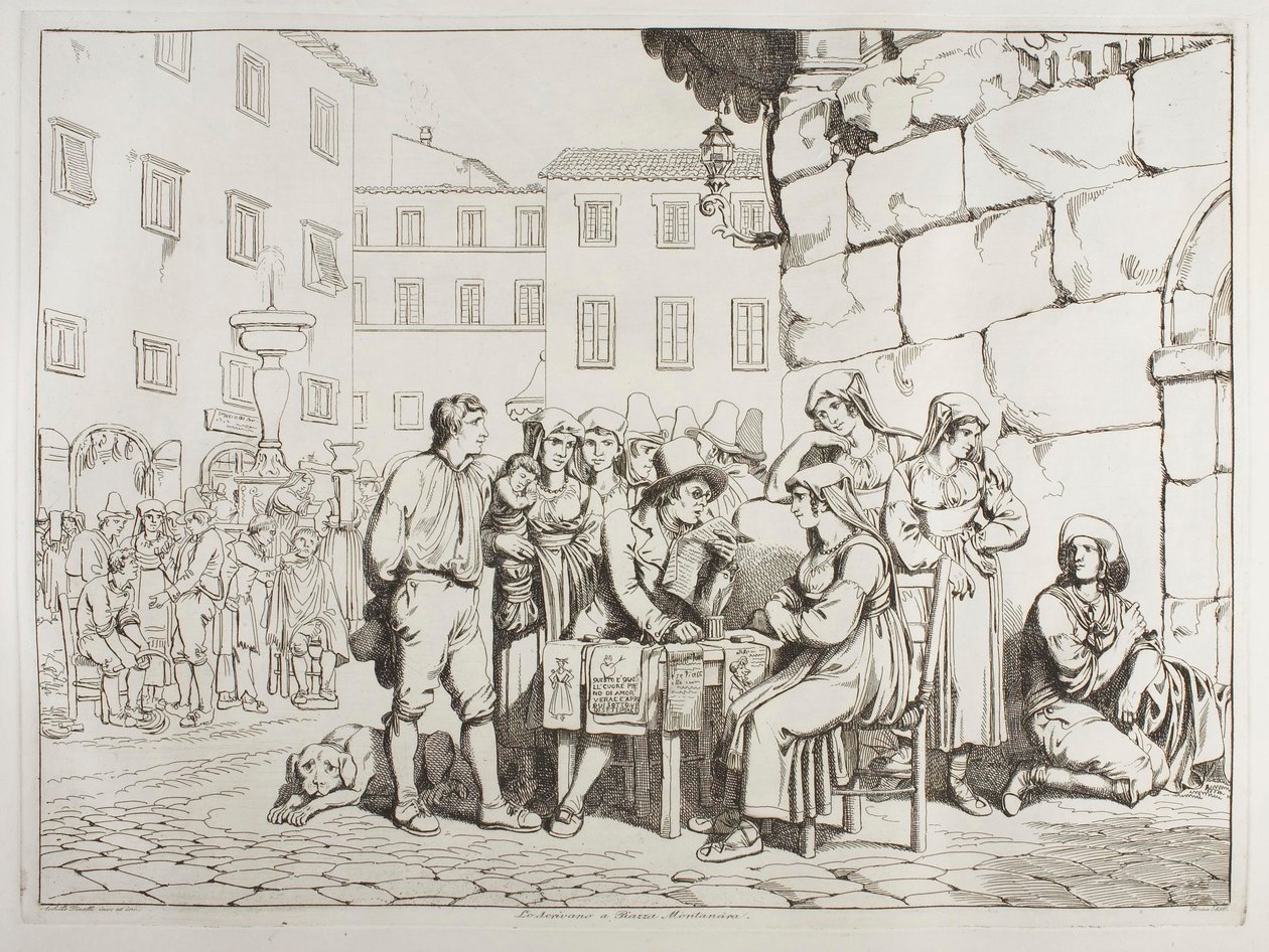 Az író a Piazza Montanarán alkotó: Achille Pinelli