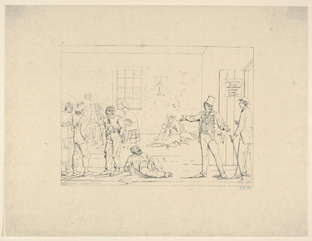 Helyettesítő vásárlás északon a háború alatt a Konföderációs háborús rézkarcokból, 1861-63. alkotó: Adalbert John Volck