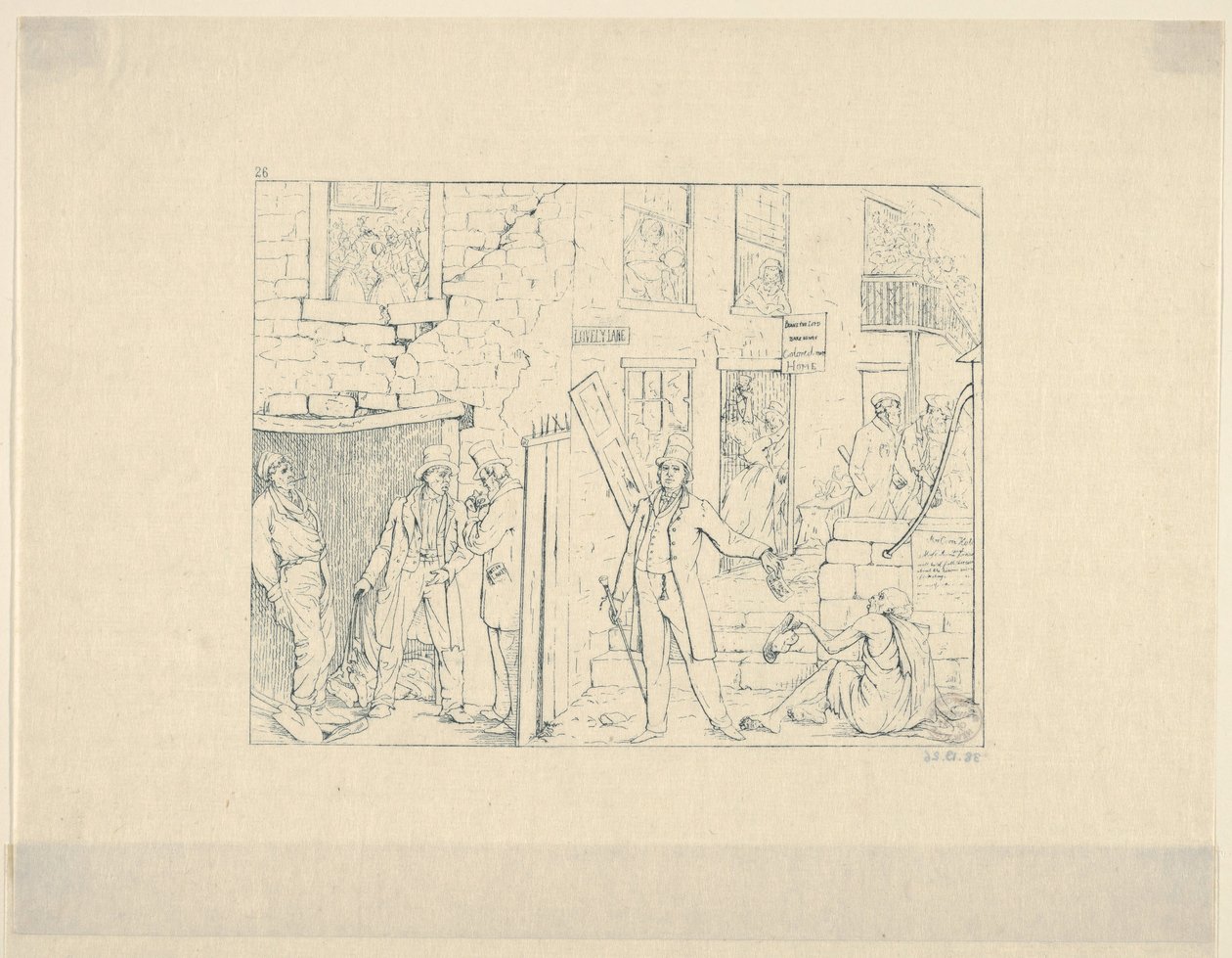 Szabad fekete emberek északon a Konföderációs háborús rézkarcokból, 1861-63. alkotó: Adalbert John Volck