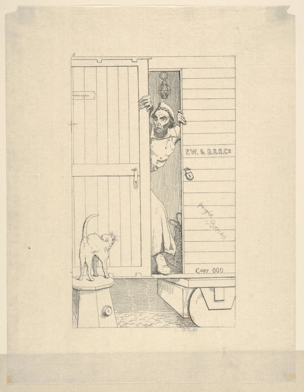 Átjárás Baltimore-on keresztül a Konföderációs háborús rézkarcokból, 1861-63. alkotó: Adalbert John Volck