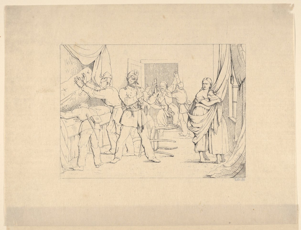 Fegyverek keresése a konföderációs háborús rézkarcokról, 1861-63. alkotó: Adalbert John Volck