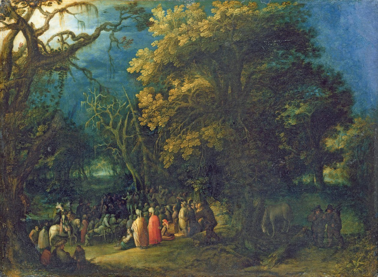 Keresztelő János beszéde (olaj, réz) alkotó: Adam Elsheimer