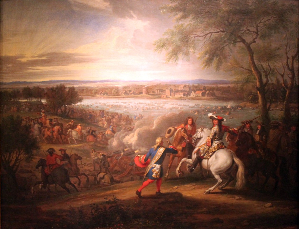 XIV. Lajos francia király 1672. június 12 -én Lobithon átkel a Rajnán alkotó: Adam Frans van der Meulen