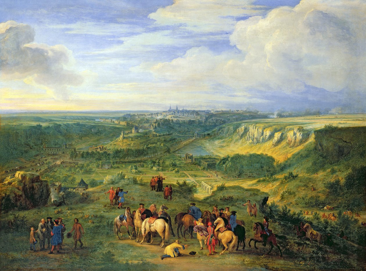Luxemburg városának kilátása a Mansfeld-fürdő közeléből, 1684 alkotó: Adam Frans van der Meulen