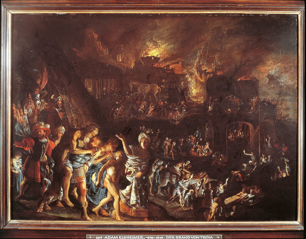 Trója égése, c. 1604 (olaj, réz) alkotó: Adam Elsheimer
