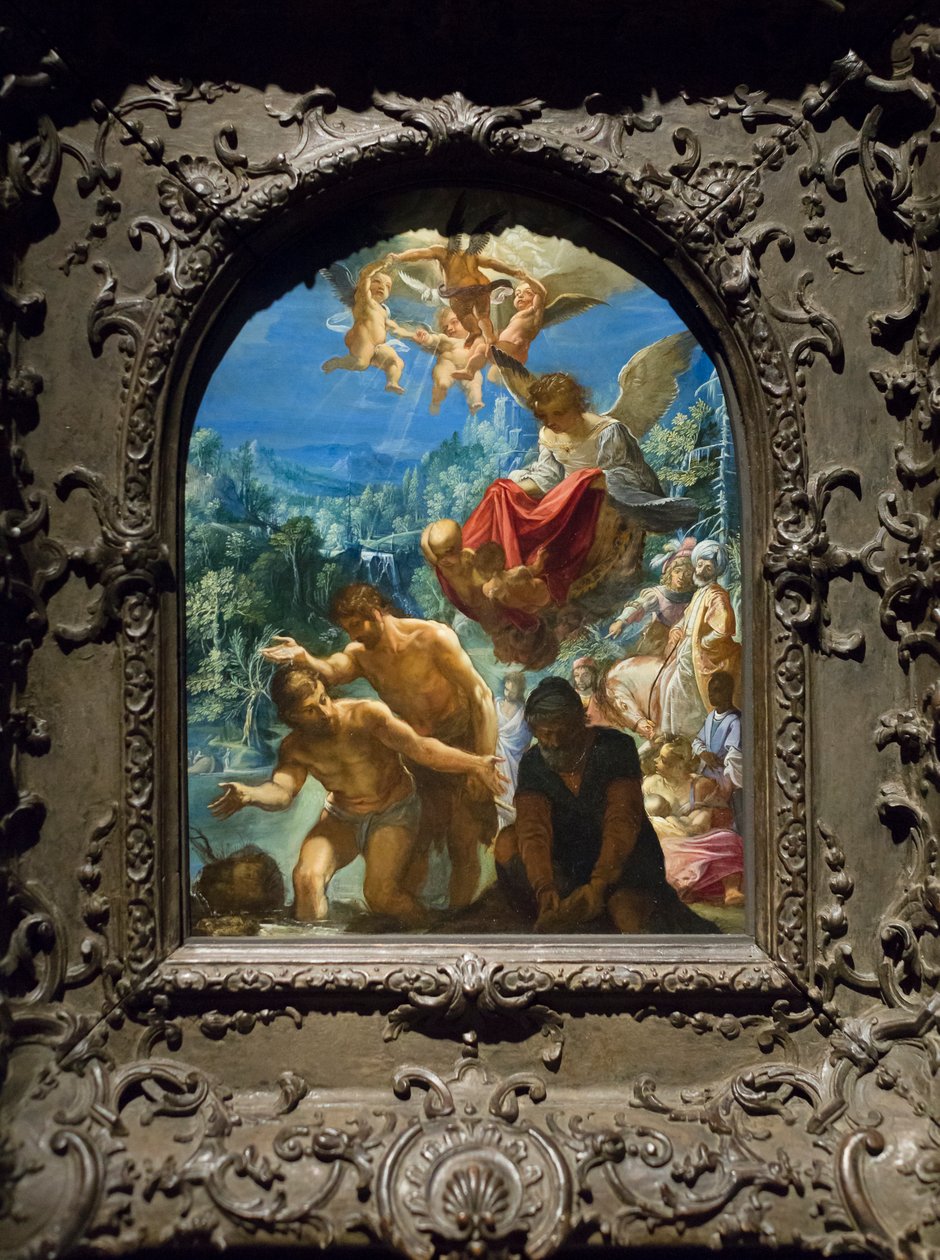Krisztus megkeresztelése, 1598-1600 körül (olaj, réz) alkotó: Adam Elsheimer