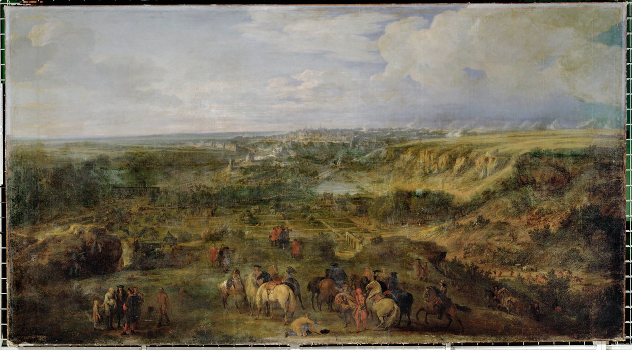 Luxemburg városának kilátása a Mansfeld-fürdőből ... alkotó: Adam Frans van der (circle of) Meulen
