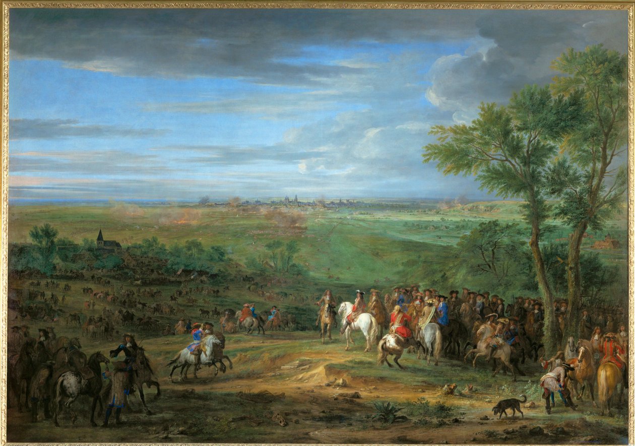 XIV. Lajos megérkezése a Maastricht előtti táborba, 1673. június ... alkotó: Adam Frans van der Meulen