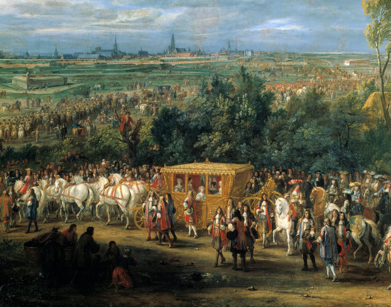 XIV. Lajos király és Mária Terézia királynő belépése július 30-án alkotó: Adam Frans van der Meulen