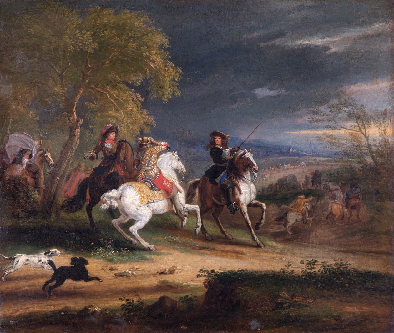 Francia tábornokok érkeznek egy város előtt alkotó: Adam Frans van der Meulen