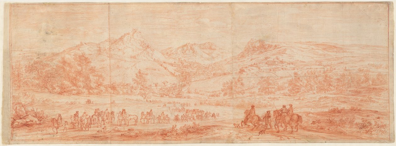 Französische Truppen vor Salins und den umliegenden Hügeln alkotó: Adam Frans van der Meulen