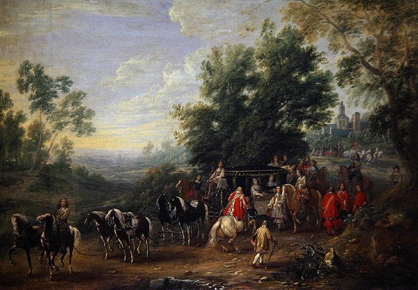 Egy hercegnő utazó körmenete alkotó: Adam Frans van der Meulen