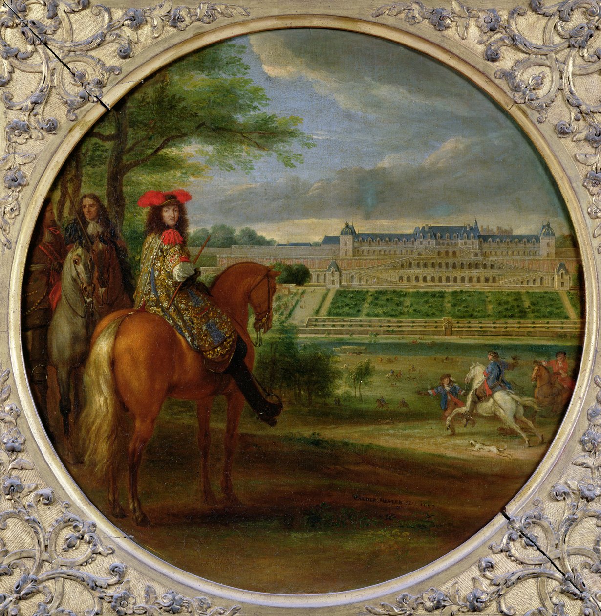 Kilátás az új Saint-Germain-palotára a teraszos oldalról, 1669 alkotó: Adam Frans van der Meulen