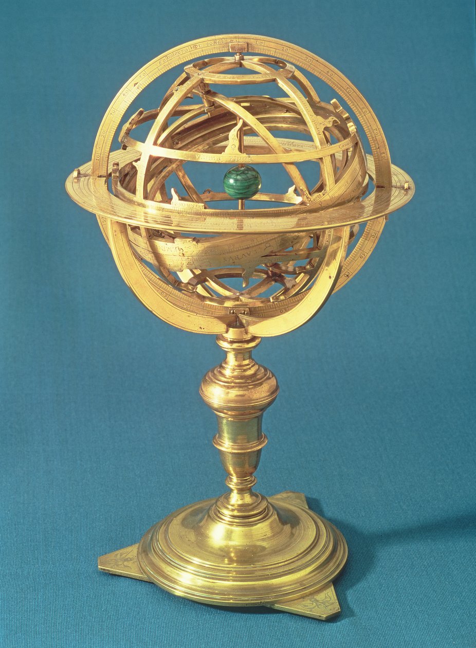 Ptolemaioszi rendszerben készült armilláris gömb, Róma, 1648 (sárgaréz) (lásd még: 259557) alkotó: Adam Heroldt