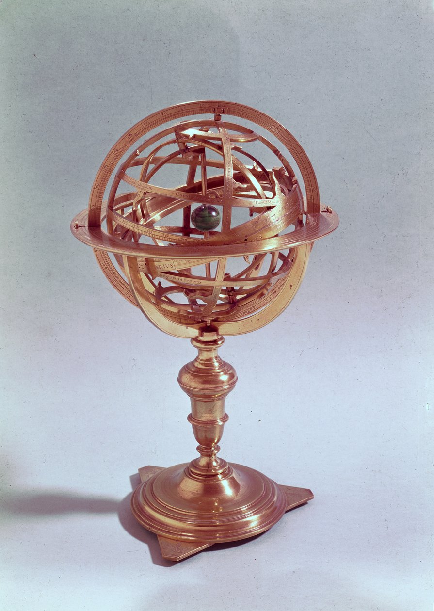 Ptolemaioszi rendszerben készült armilláris gömb, Róma, 1648 (sárgaréz) (lásd még: 75480) alkotó: Adam Heroldt