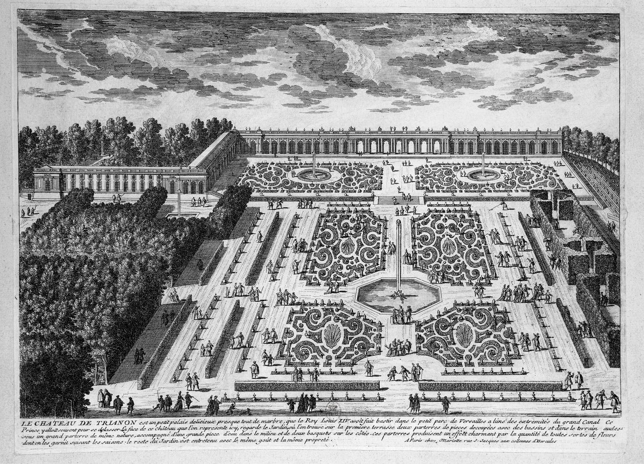 A Chateau de Trianon, a Petit Trianon kertje a Versailles-i királyi palotában alkotó: Adam Perelle