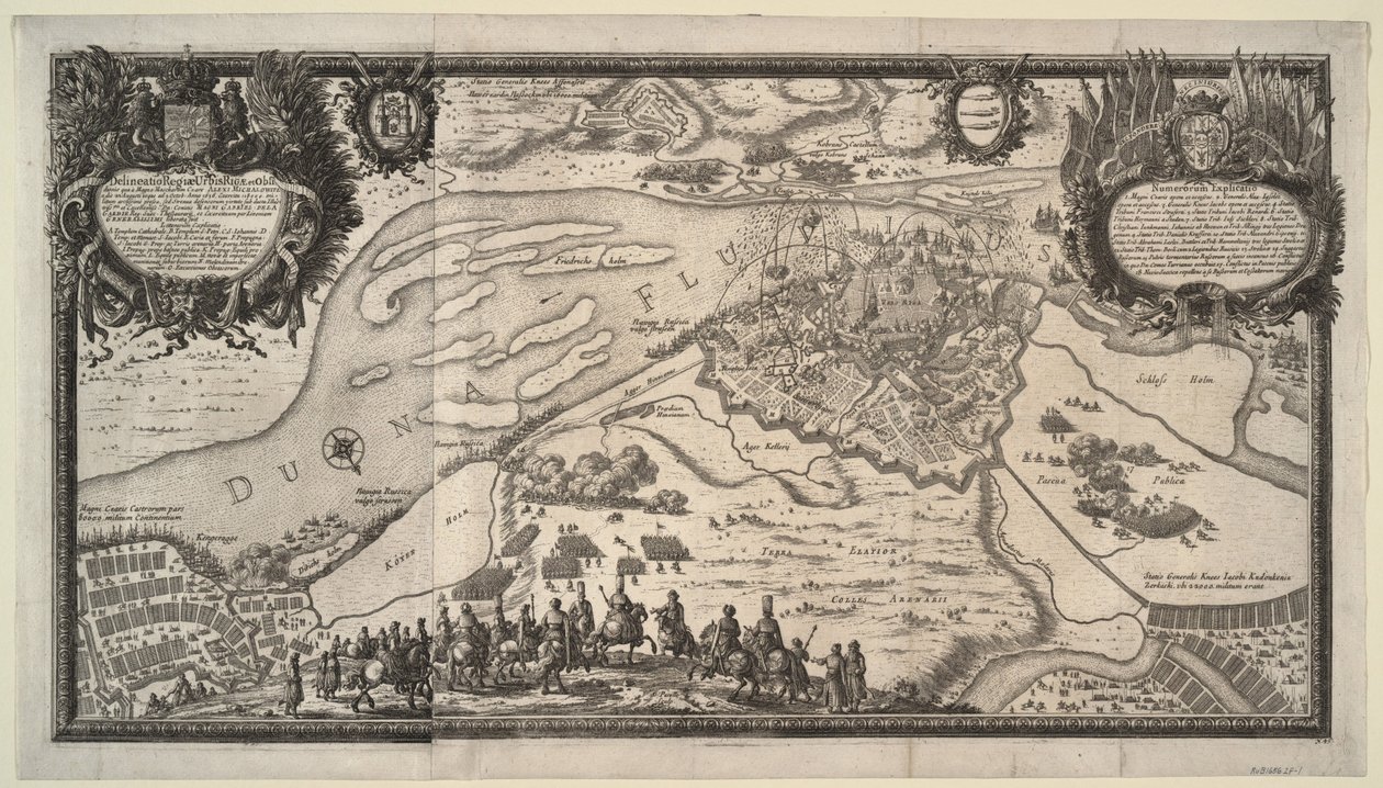 Riga ostroma az orosz hadsereg által Alekszej Mihajlovics cár vezetésével 1656-ban, 1656 alkotó: Adam Perelle