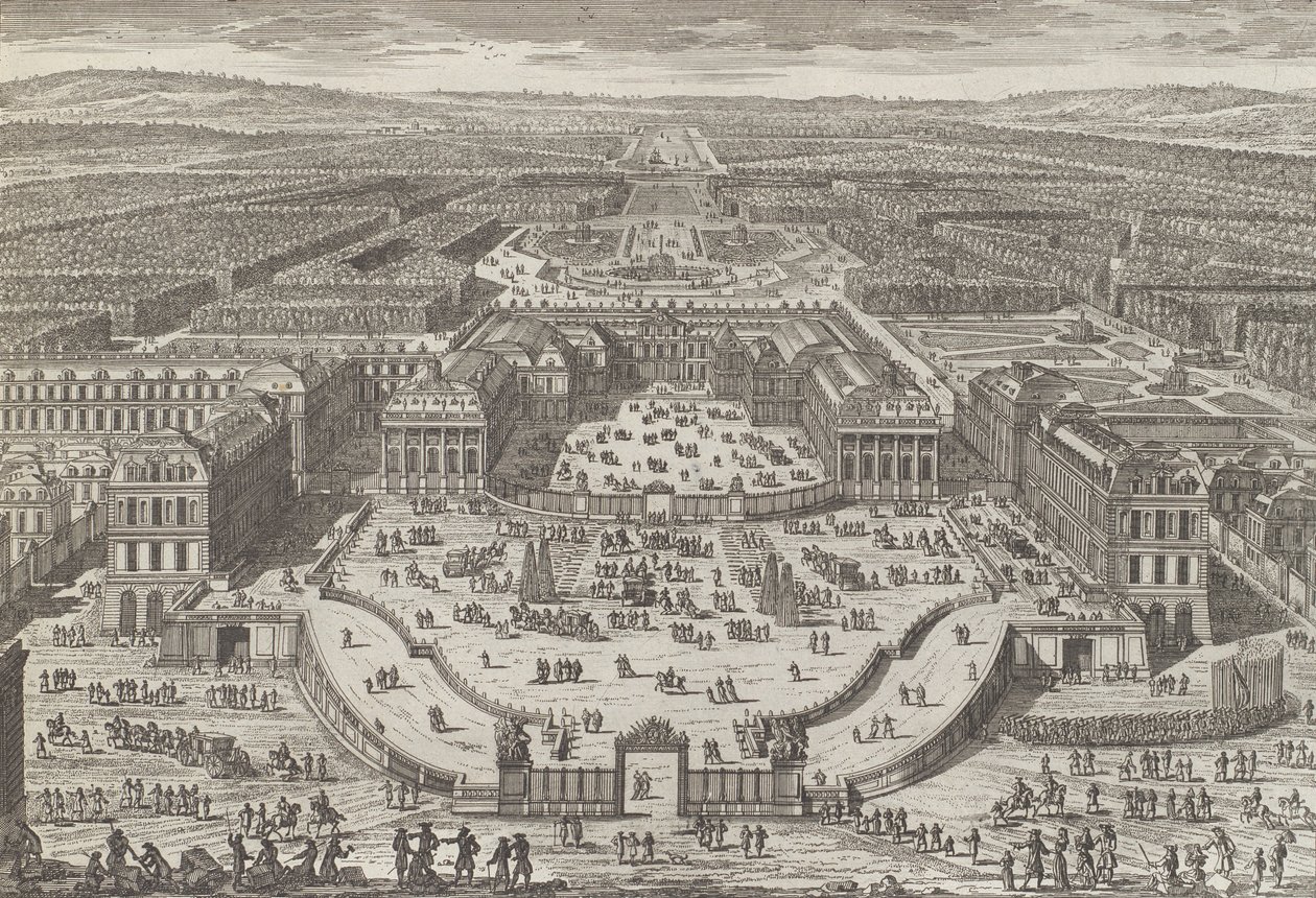 A Versailles-i palota általános képe, 1680-as évek, 1680-as évek. alkotó: Adam Perelle