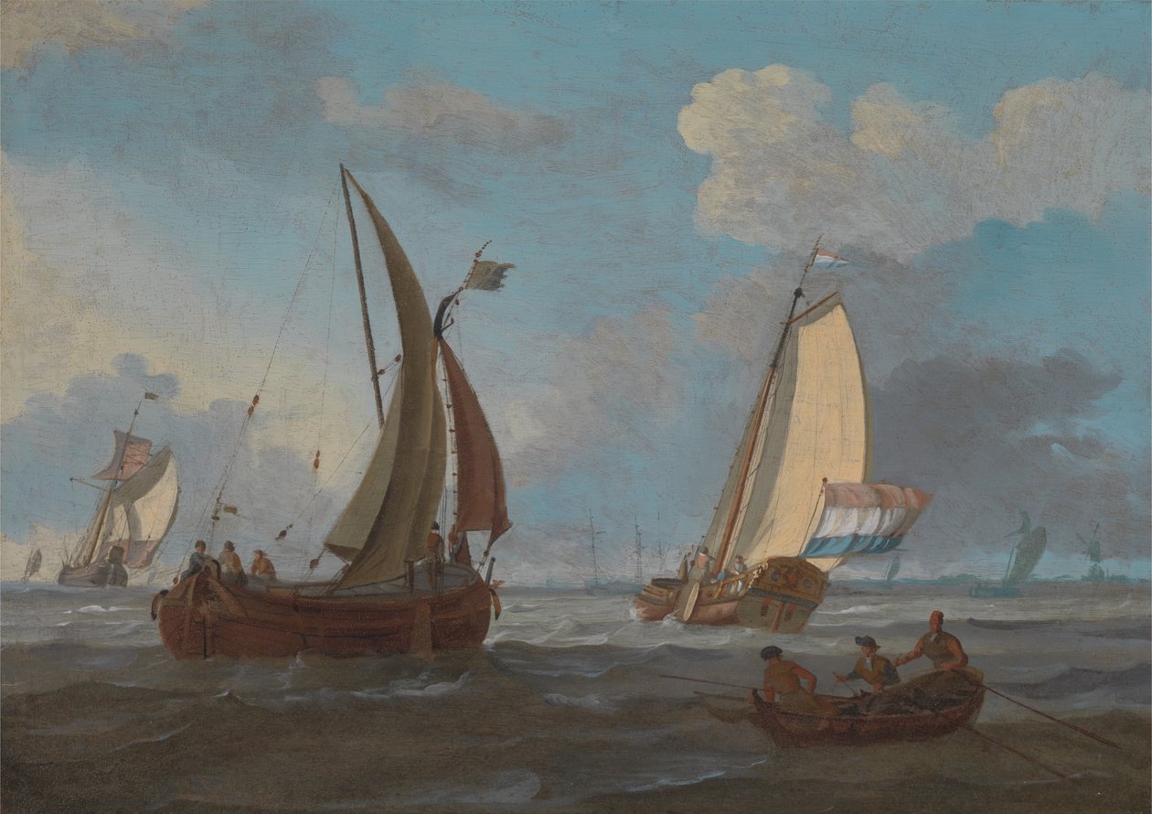 Holland hajózás Németalföldön, 18. század. alkotó: Adam Silo