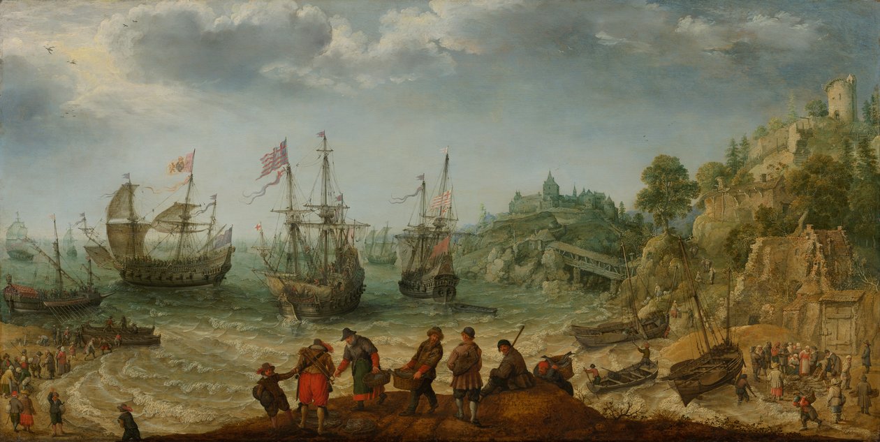 Egy sziklás partról szállítják, 1621 alkotó: Adam Willaerts