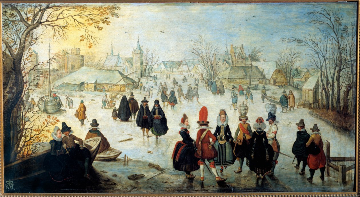 Les skaters Adam Van Breen (1599-1665) festménye 17. század V. 0,35x0,65 m alkotó: Adam van Breen