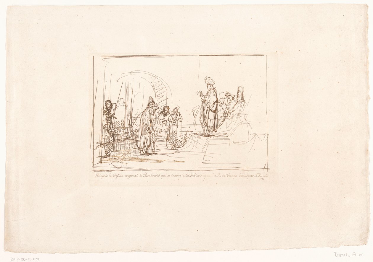 A vádlott bírái elé állította Hat nyomat Rembrandt rajzai után, a bécsi Hofbibliothekben (sorozat címe) Six estamppes gravées d