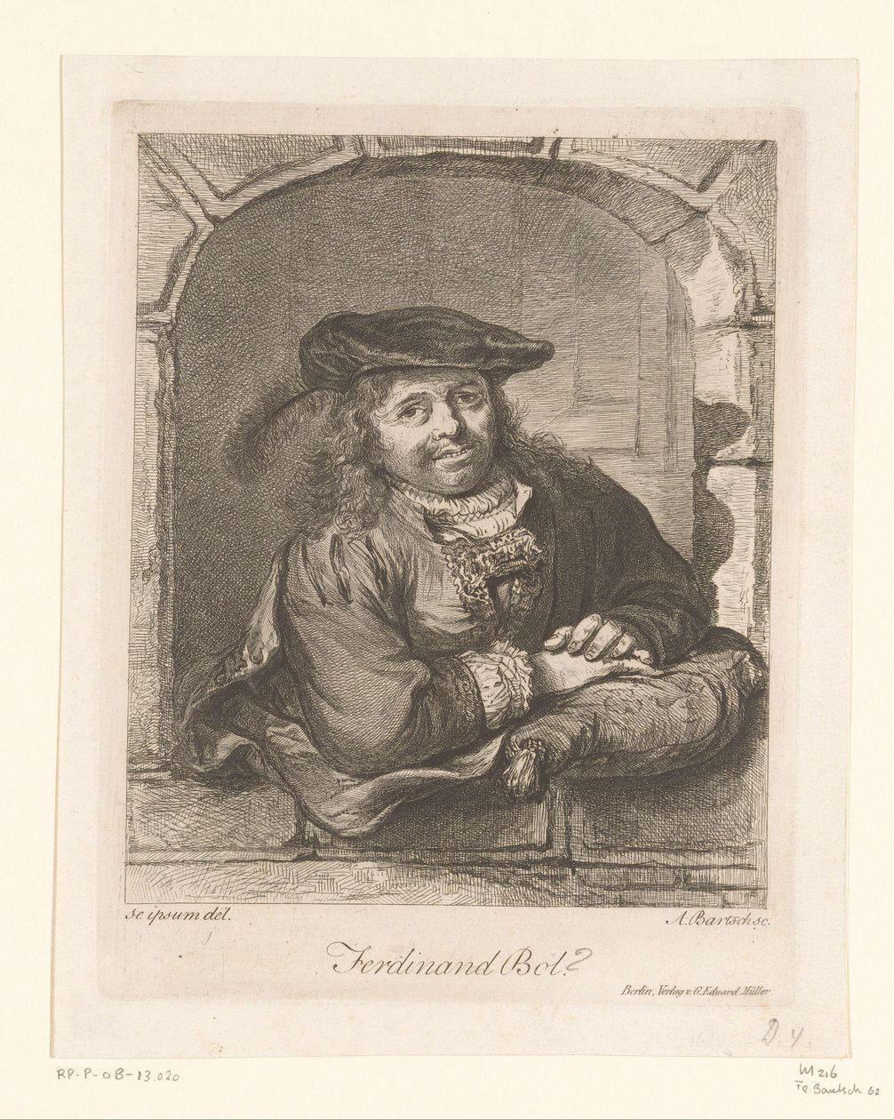 Ferdinand Bol portréja az ablakban alkotó: Adam von Bartsch