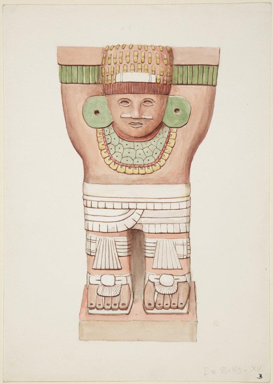 Caryatid a külső kamrából, A-templom, labdapálya-templom, Chichen Itza, Mexikó alkotó: Adela Breton