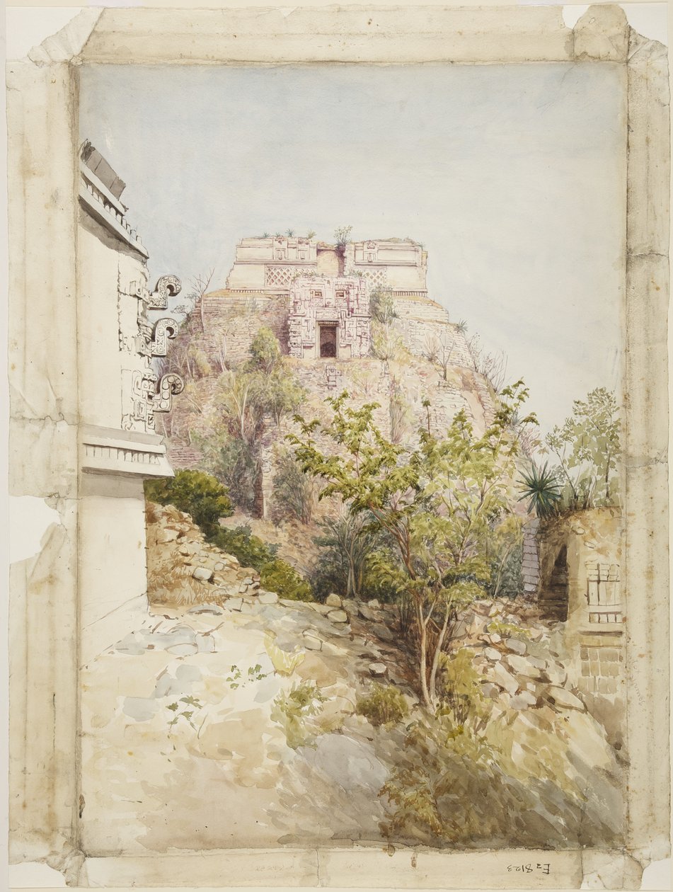 A Varázsló Háza, Uxmal, Mexikó (akvarell) alkotó: Adela Breton