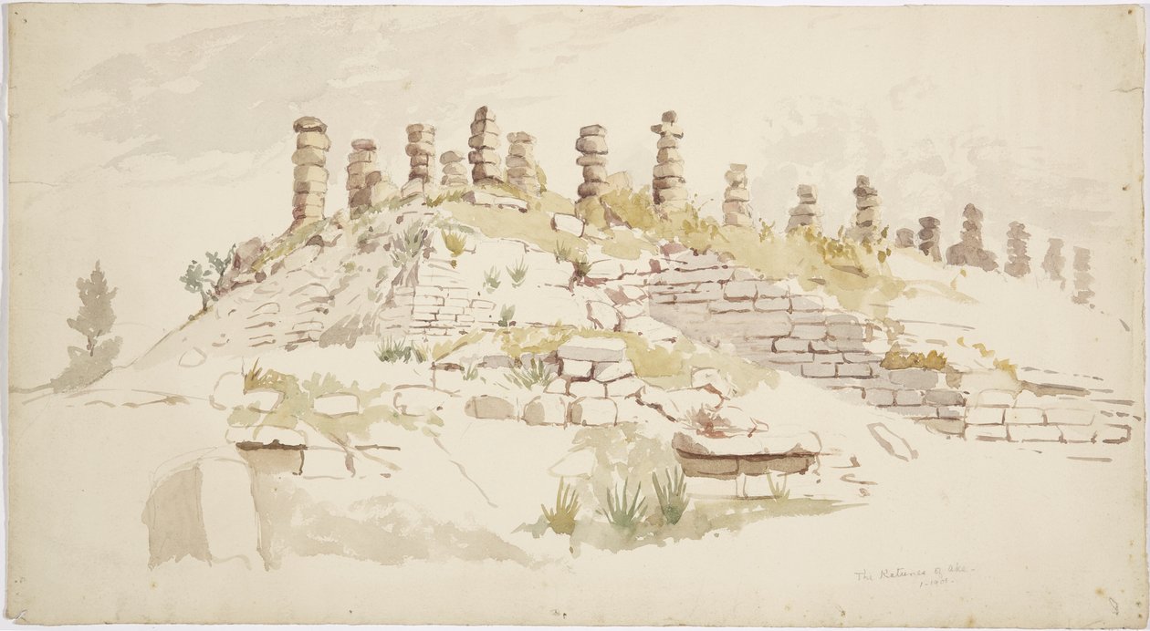Ake romjai, Yucatan, Mexikó (akvarell) alkotó: Adela Breton